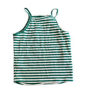 Index Basics Women’s Green and White Striped Top